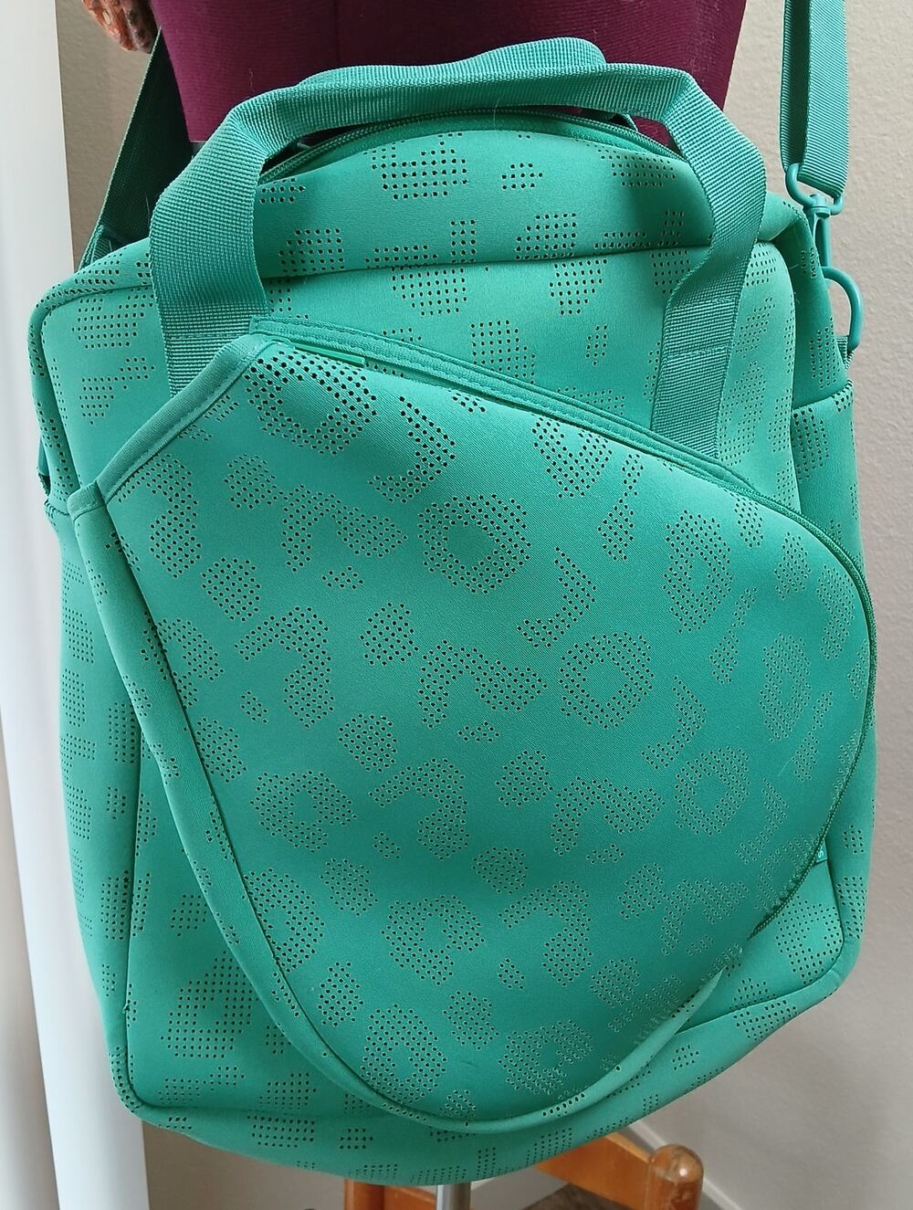 MyTagAlongs Clover Green Tennis Tote Bag neoprene duffle crossbody zipper pouch